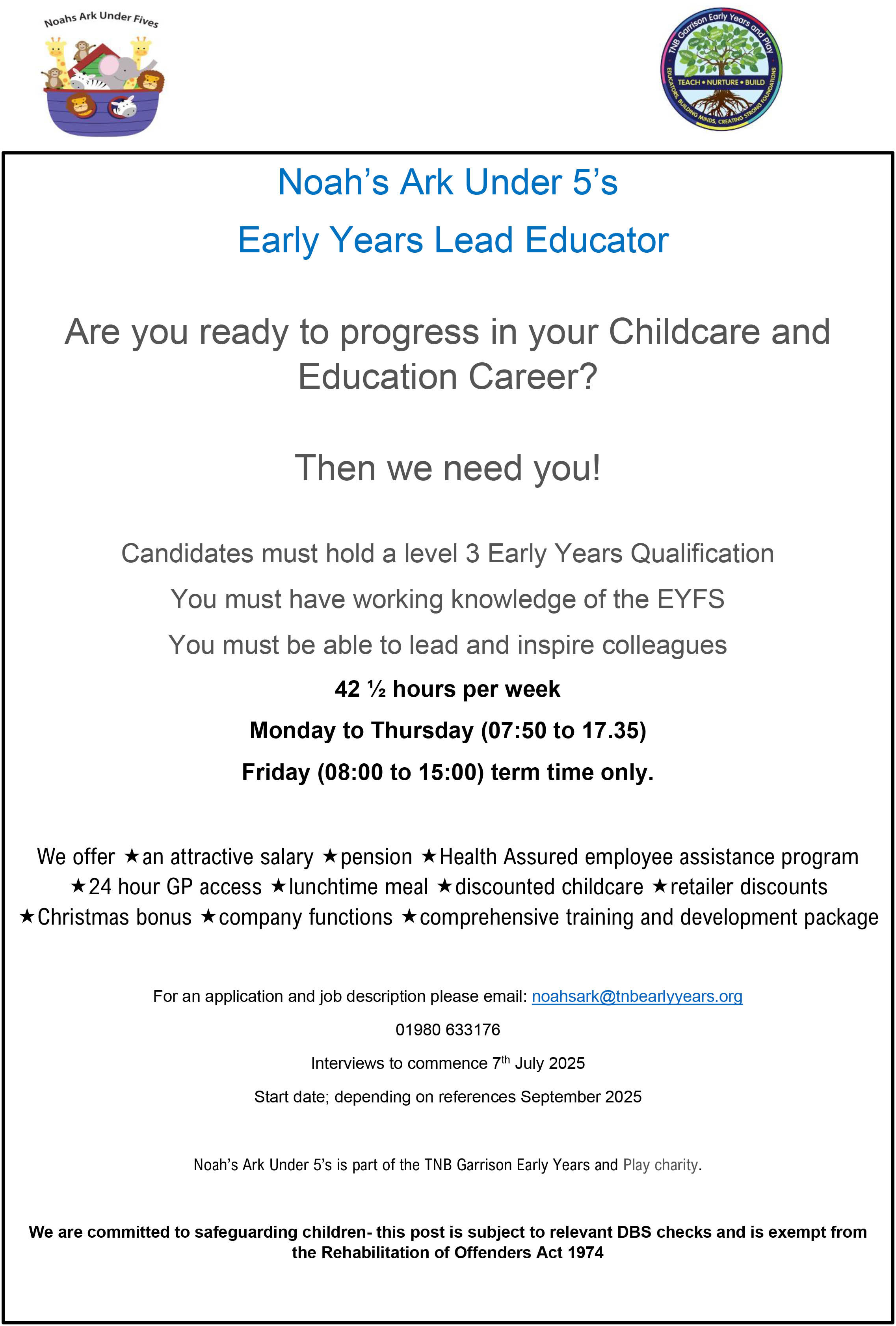 Vacancy ad