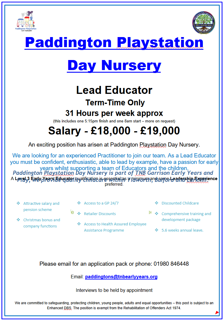 Vacancy ad